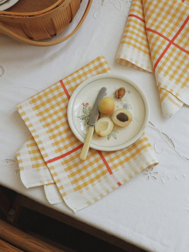 ست ۴ عددی دستمال یا زیربشقابی لینن